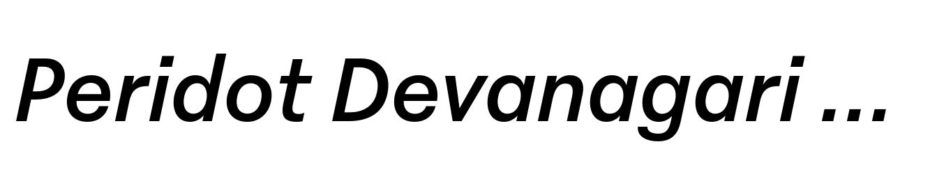 Peridot Devanagari SemiBold Italic